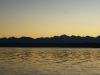 Stunning September Sunset behind the Olympic Mountains with Hood Canal in the foreground